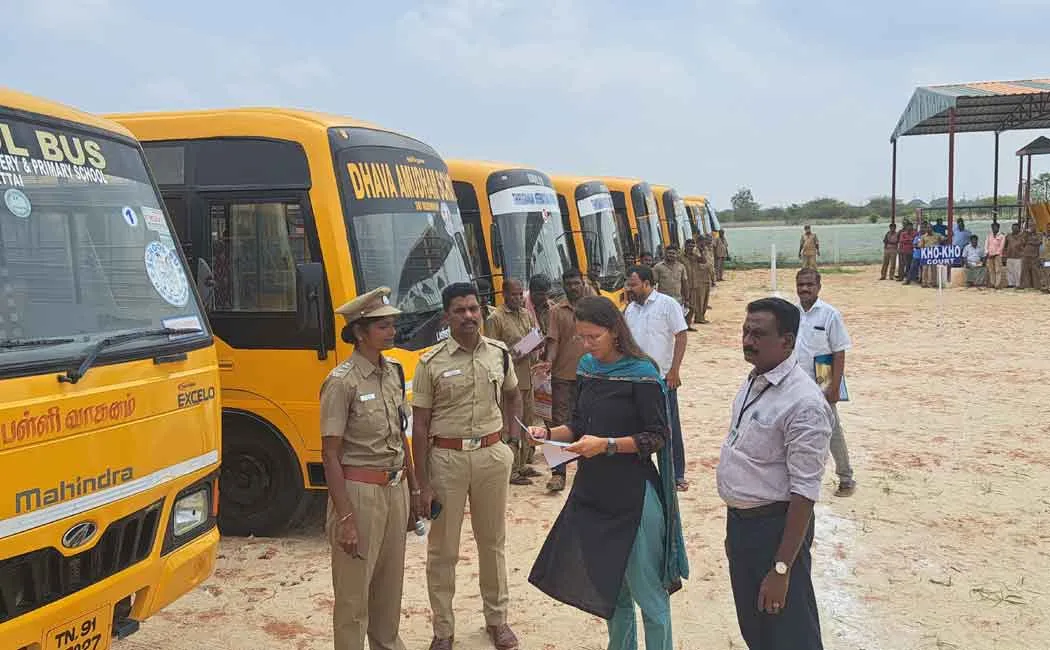Inspection of school vehicles in Chidambaram!