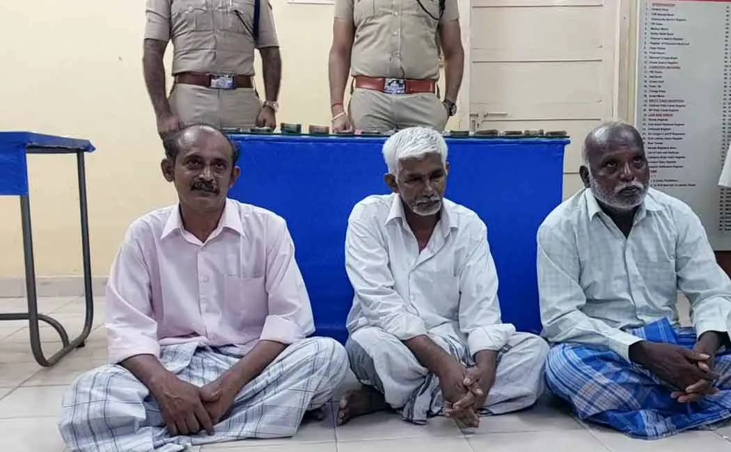 three arrested  who sold lottery tickets