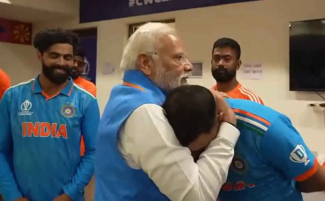 Prime Minister Narendra Modi met Indian players in dressing room video 