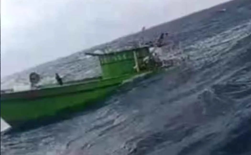 The barge got caught in the storm and sank in the sea!
