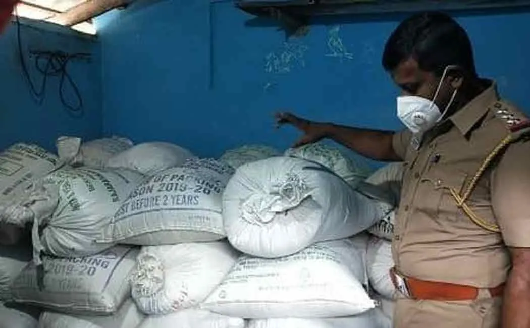 Tons of ration rice stored at home ...! 