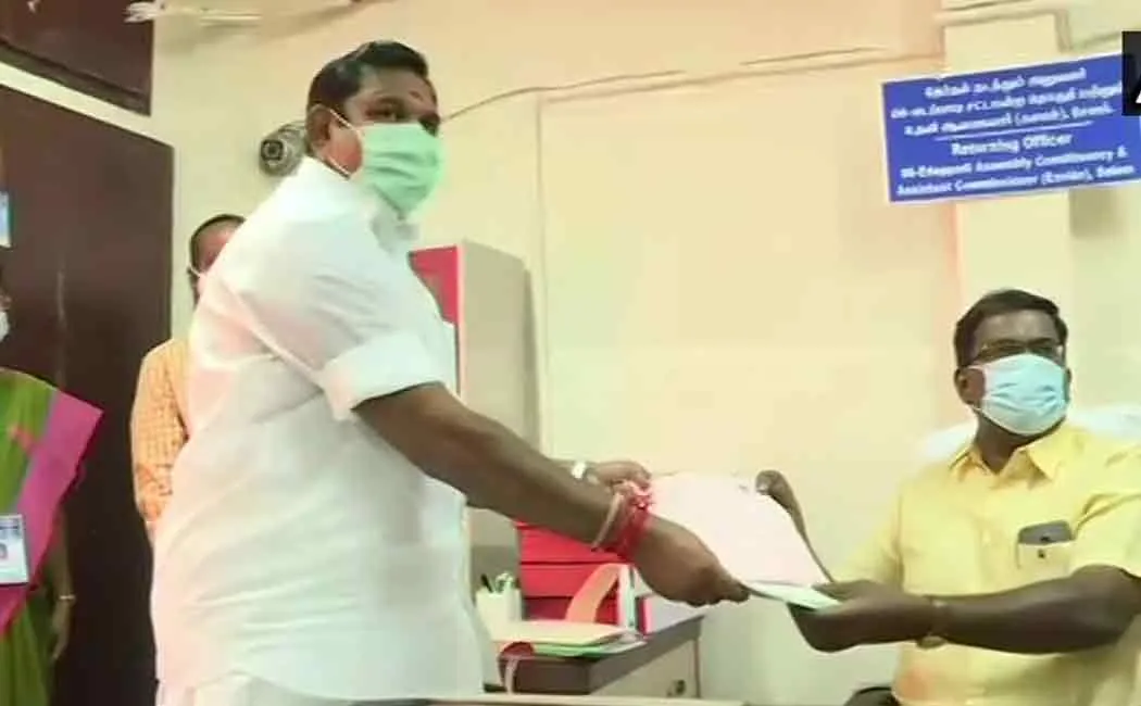 EPS filed the nomination  for edappadi constituency 