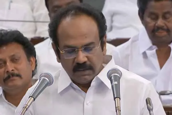 Minister  thangam-thennarasu presented the budget 