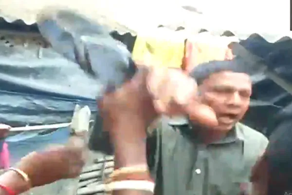 Trinamool Congress MLA beaten with sandal by the public