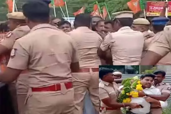 A Tribute to the Bridge;  - Pushing between the police and BJP