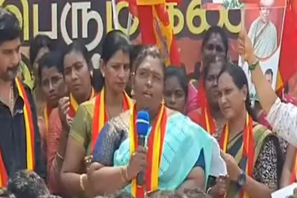 Woman speaks at TVk struggle at womens day