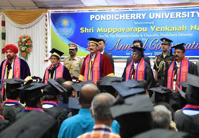 puducherry central university 28th  convocation vice president 