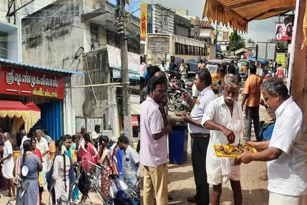 A shopkeeper who offers free vada at chidambaram