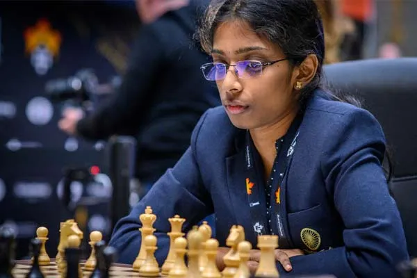 Tamil Nadu chess championship vaishali manages Prime Minister Modi's X site page