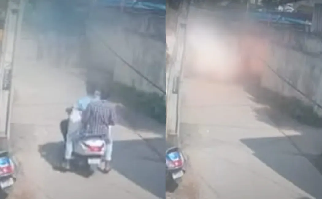 Tragedy of A man who bought firecrackers on a bike in andhra
