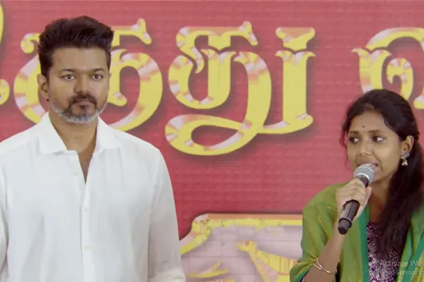 A student who spoke in Vijay style infront of vijay