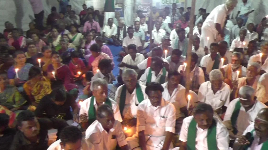 Standing candlelight stand against Hydro carbon in Tirukaravasal 