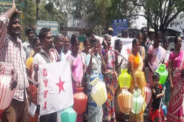 dindugal water protest 