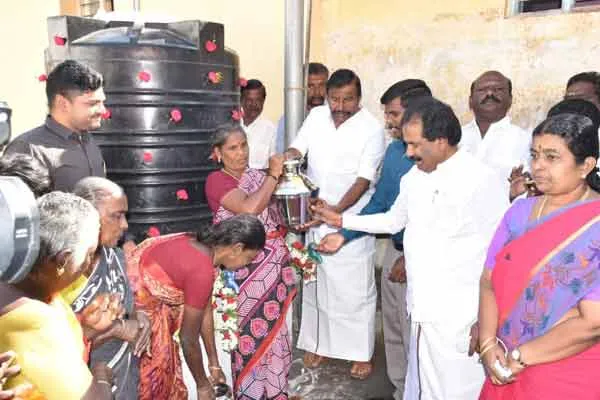 minister kn nehru water tank opening ceremony in trichy municipal corporation 