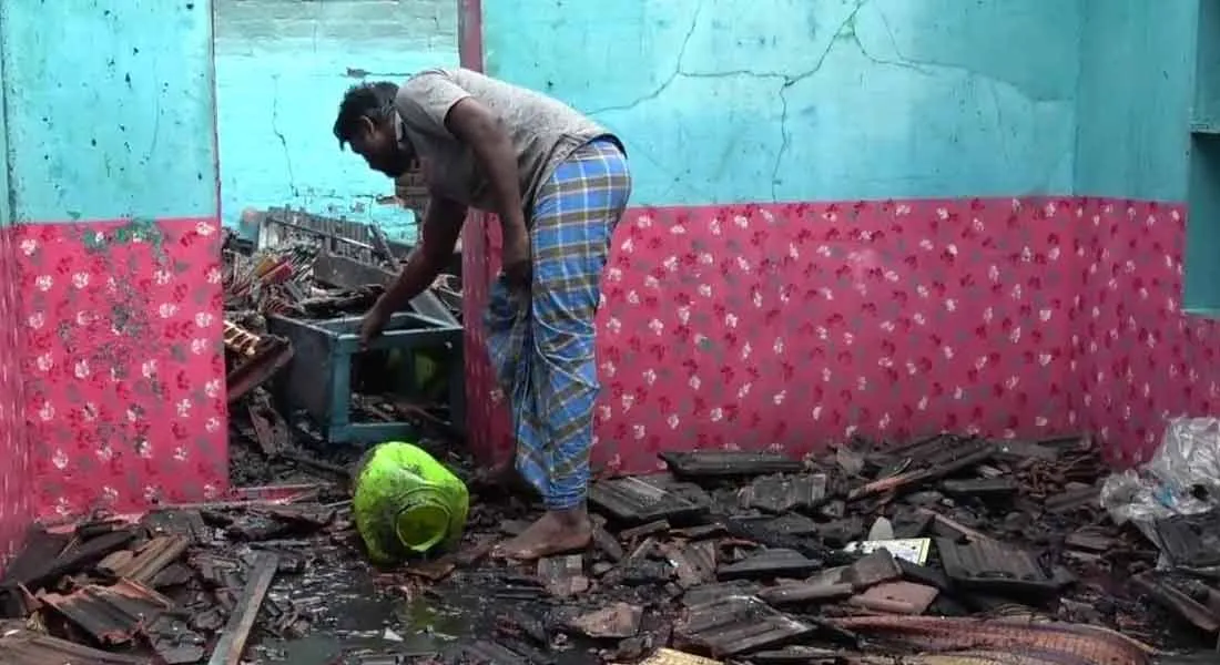 House damage in cylinder explosion 6 lives in a dangerous condition