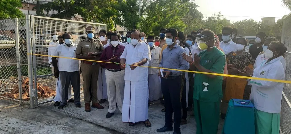Minister MRK Panneerselvam inaugurated the 400-bed Corona Ward