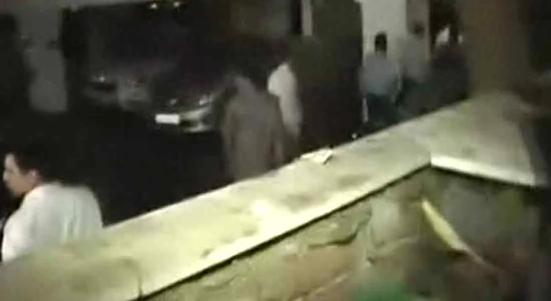  CBI officers jumping into the house of P Chidambaram