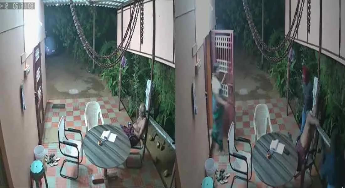 An elderly couple chasing robbers home in Nellai ... shocking CCTV footage