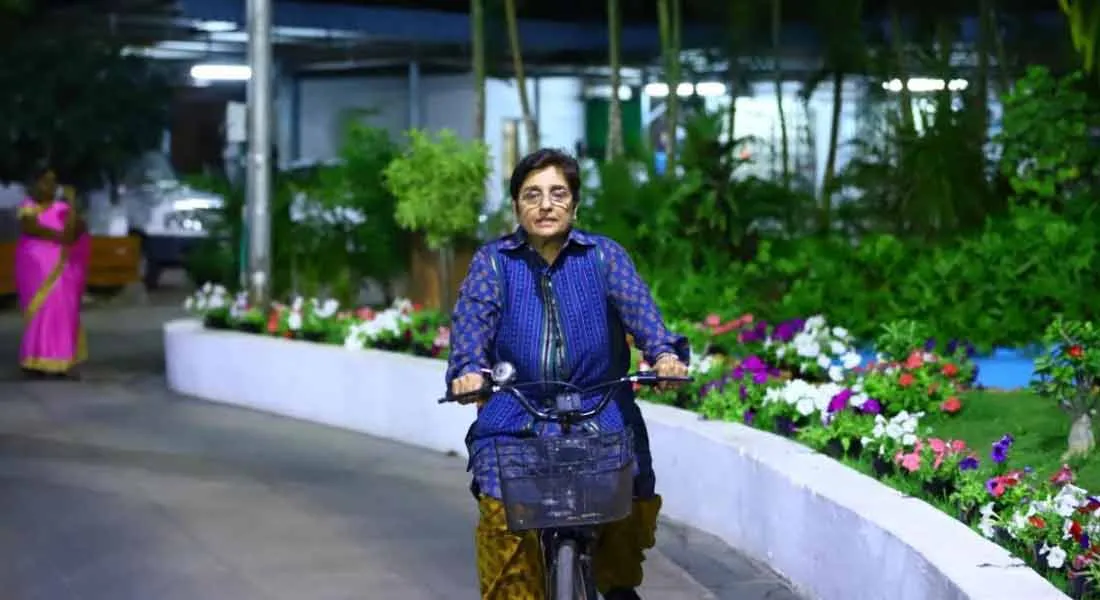  Narayanasamy's conditional rejection; kiranpedi Cycle driving at the Governor's Hall of 