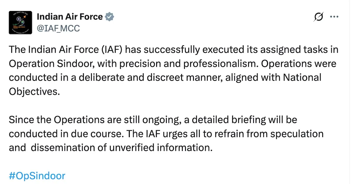 IAF tweet