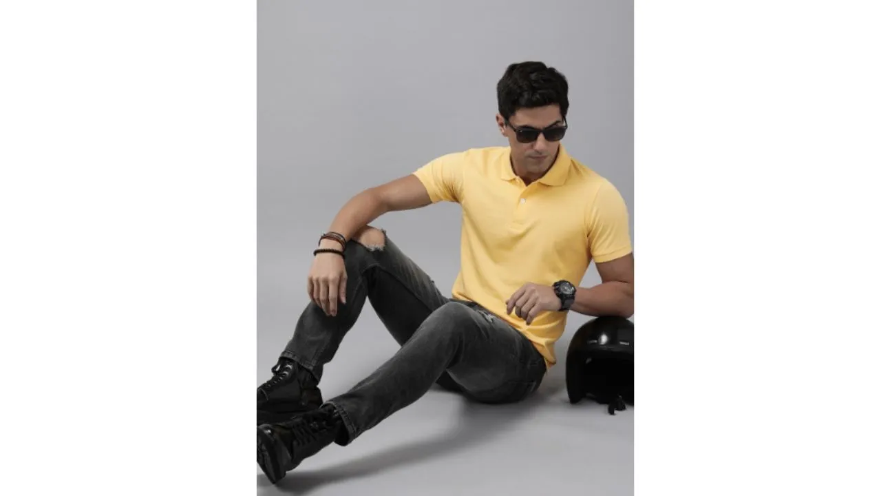 Yellow Polo Collar T-shirt