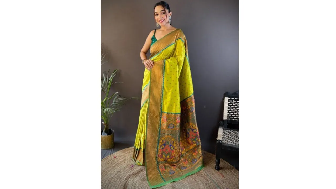 Ethnic Motifs Zari Paithani Saree