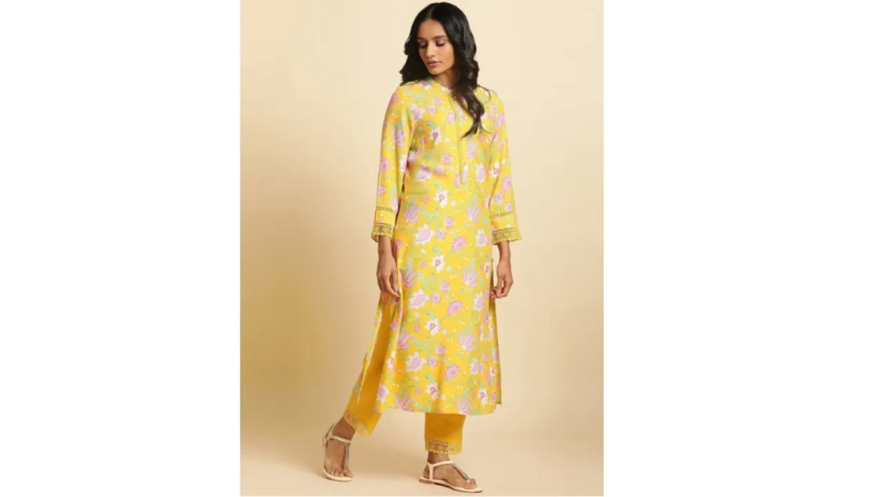 W Women Floral Print Kurta