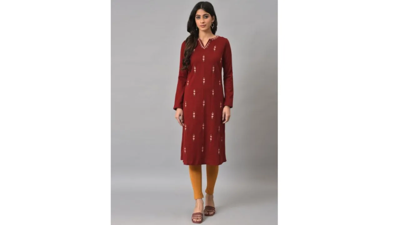 W Floral Embroidered Kurta