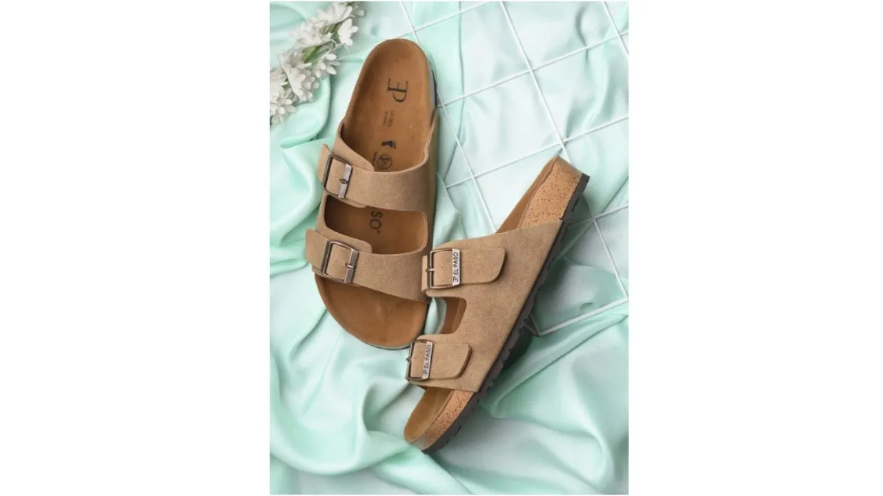 El Paso Buckles Open Toe Flats