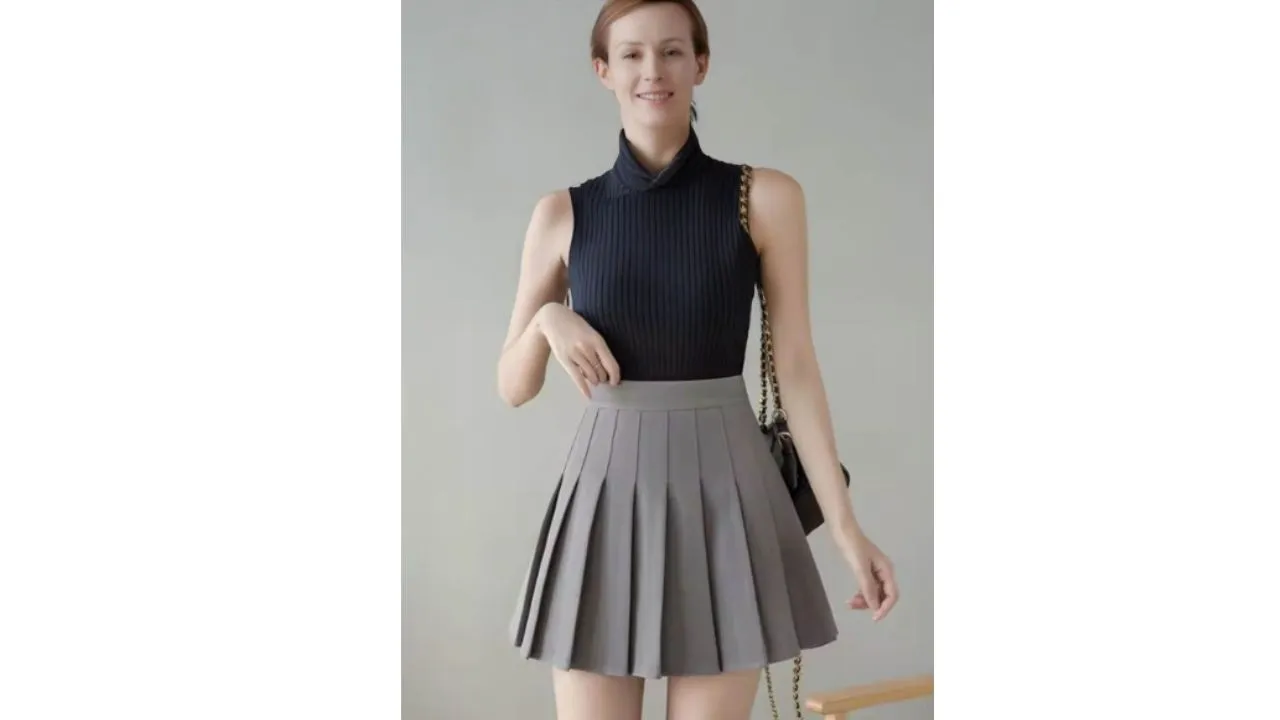 Women Pleated A-Line Mini Skirt