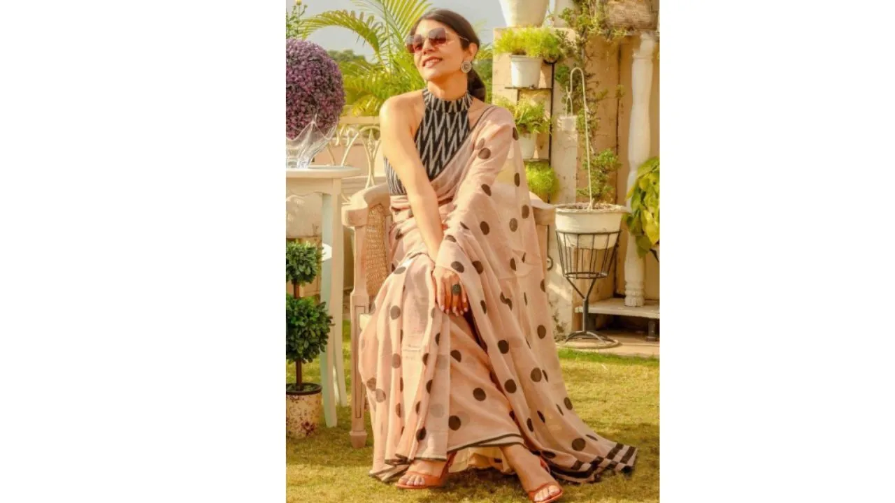Polka Dot Pure Cotton Saree