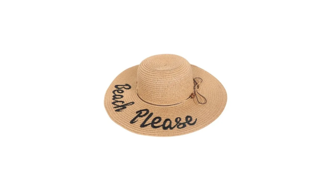 Black Printed Sun Hat