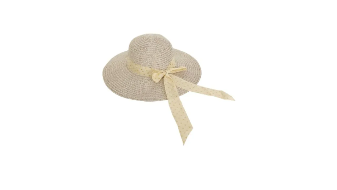 Women Beige Woven Design Sun Hat