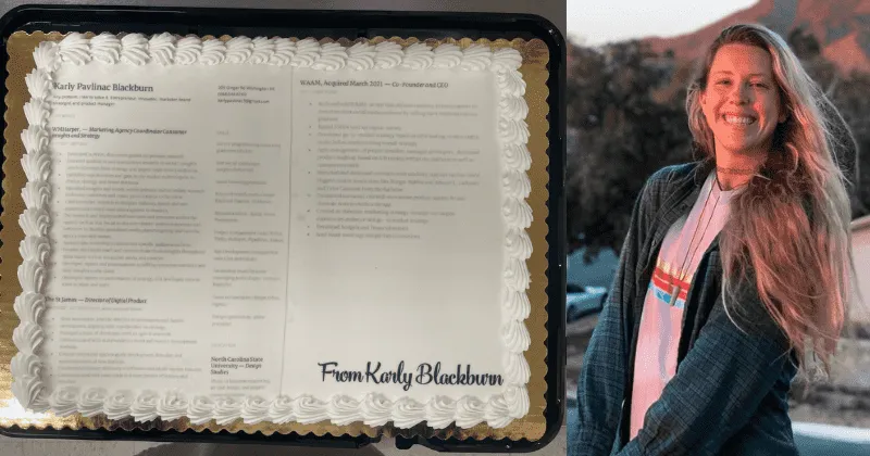 Woman gets 'edible resume' on top of a cake hand-delivered to a party at  Nike HQ