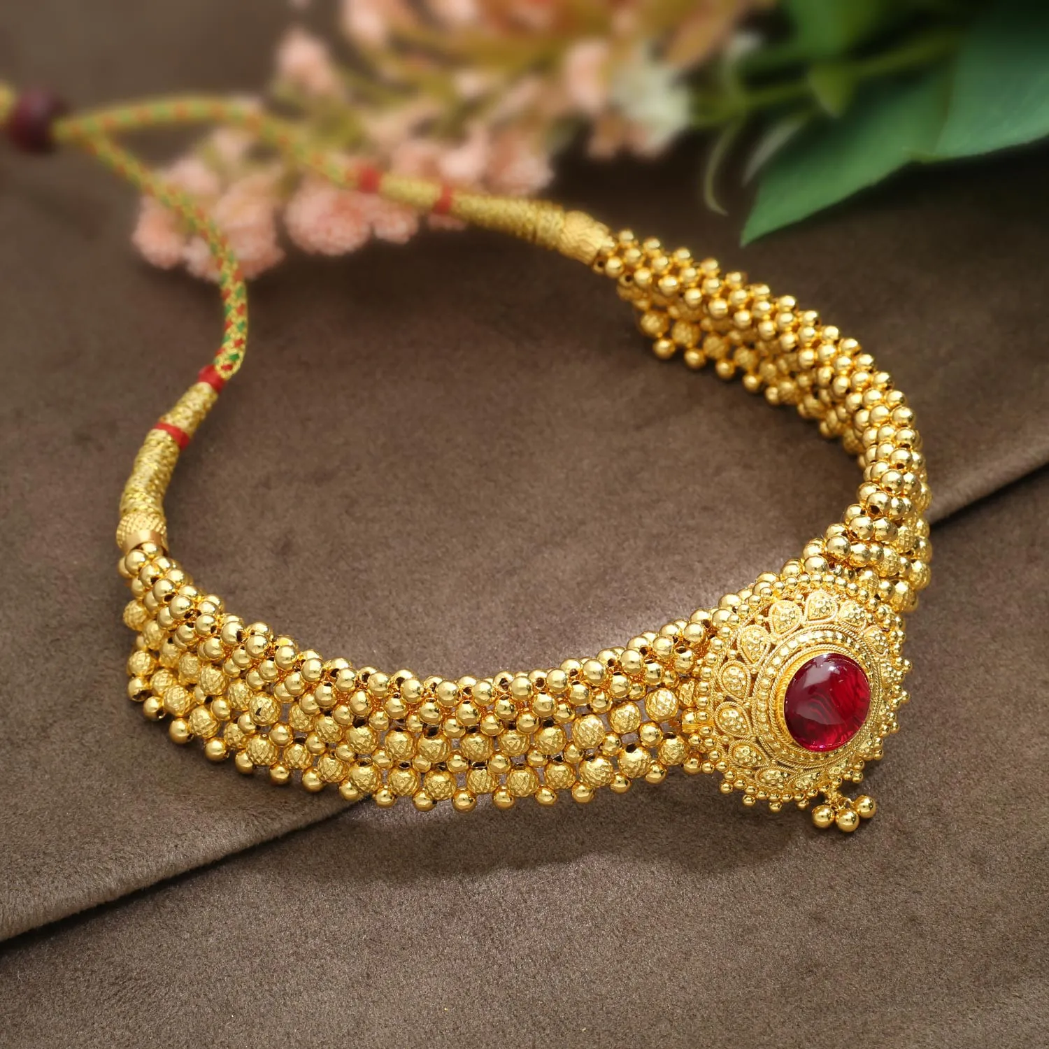 Buy Malabar Gold 22 KT Gold Semi Long Necklace for Women Online