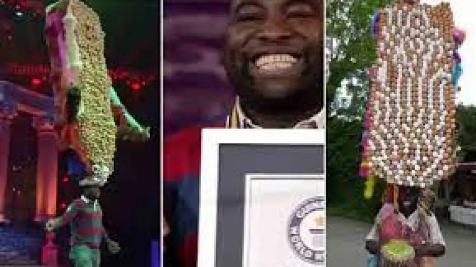 Gregory make world record carring 735 eggs on his head