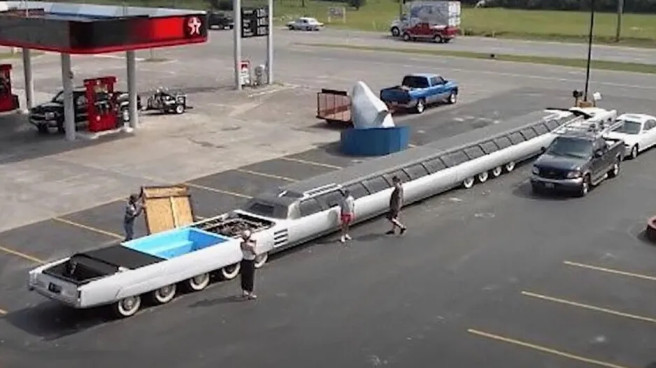 Meet American Dream: A car with helipad, swimming pool and mini golf course