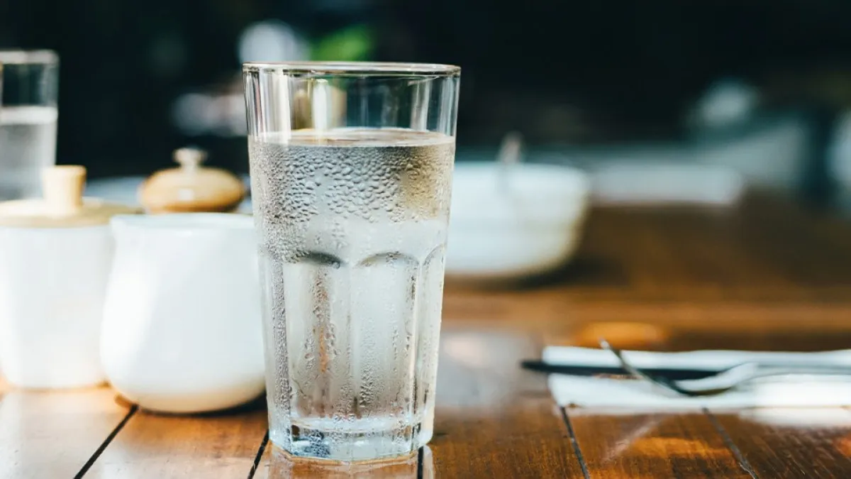 Drinking glass of water