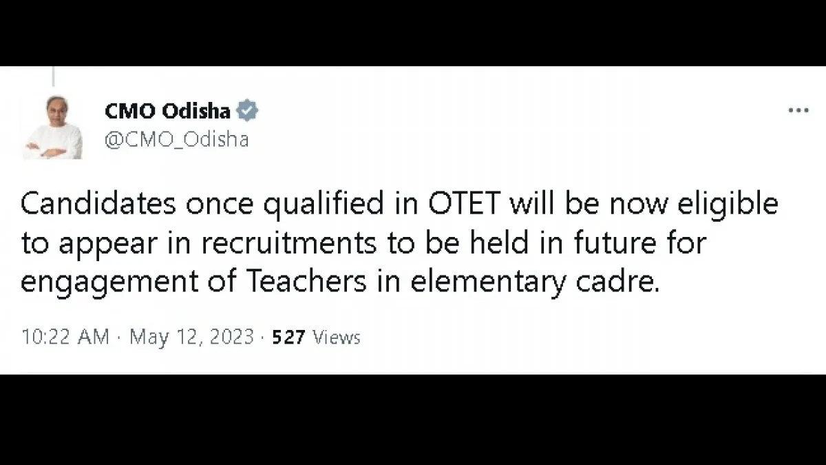 Odisha extends validity of OTET