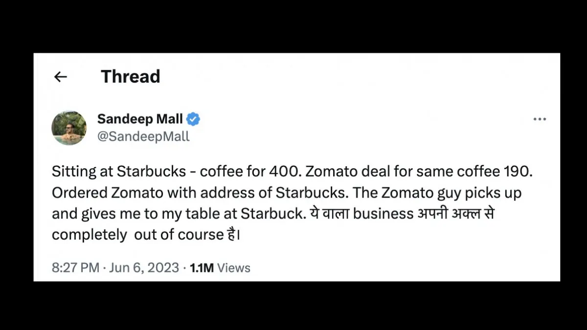 Man orders Starbucks coffee worth Rs 400 for Rs 190
