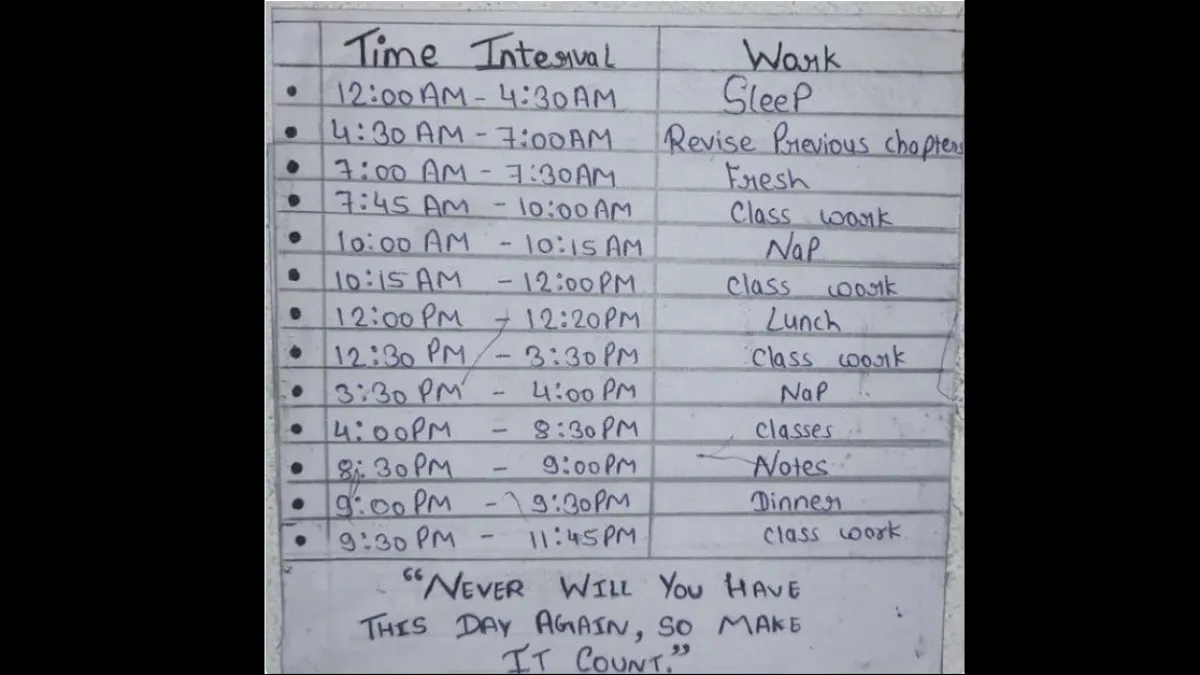 Exam Time Table