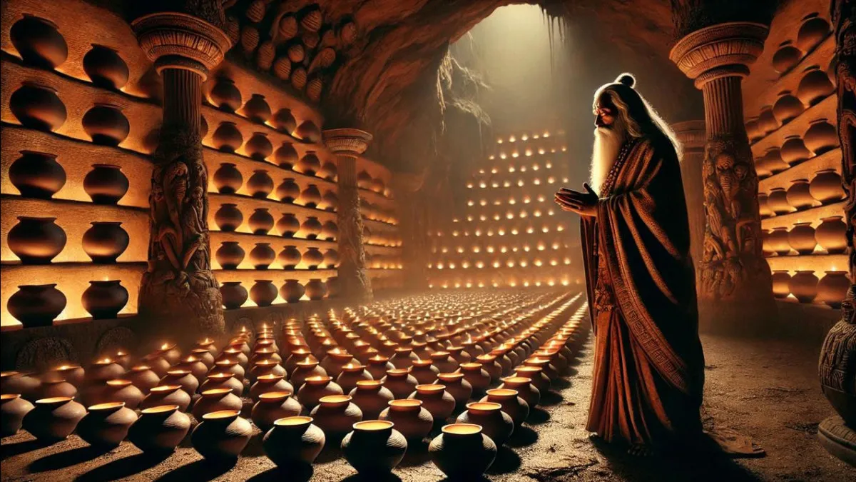 Birth of hundred sons from hundred clay pots