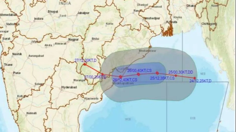 Depression in Bay of Bengal: Track of System