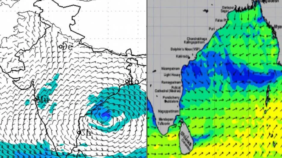Oct 14 Low Pressure, Heavy rain AP
