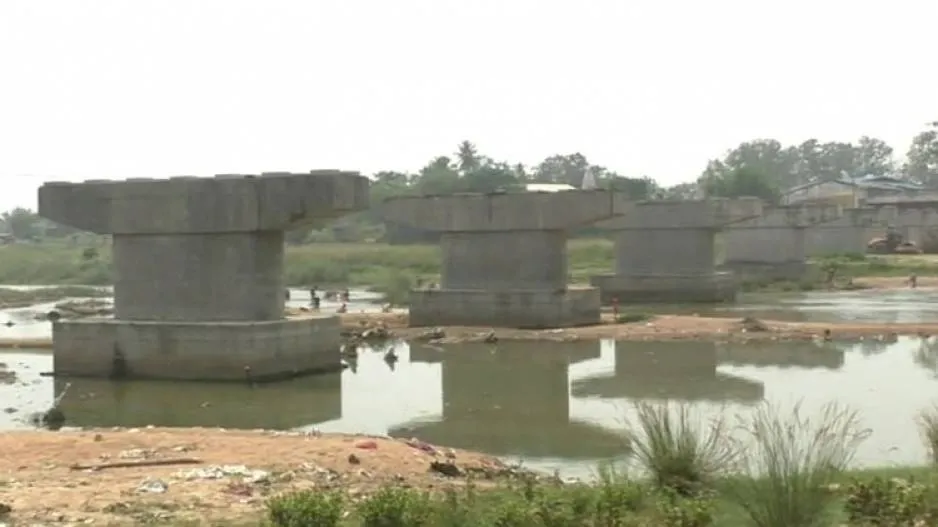 Underconstruction Bridge On River Jira