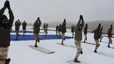 ITBP Performs Yoga At 18,000ft Icy Heights Of Ladakh