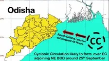 Cyclonic Circulation Over Bay Of Bengal Around Sept 25; IMD Predicts Heavy Rainfall In Odisha