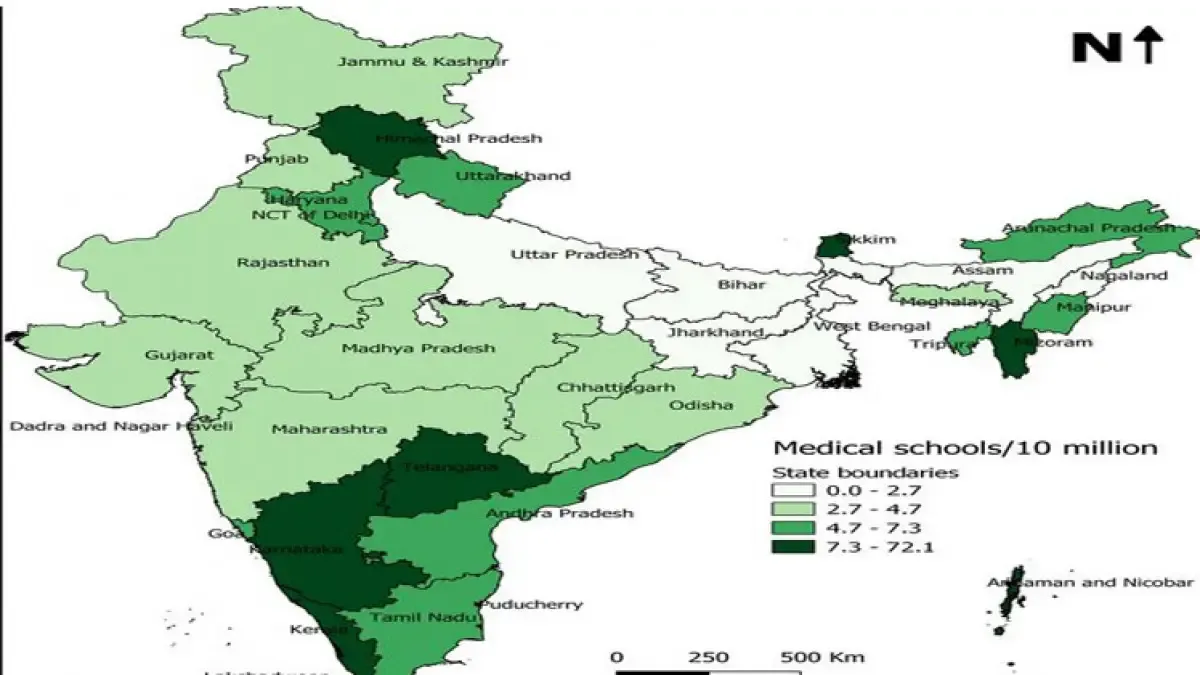Medical College Density Map -India