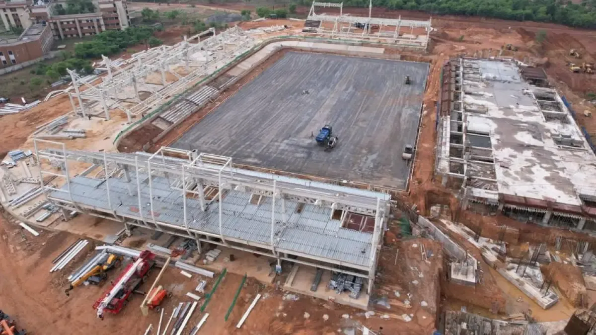 construction of the country's largest hockey stadium is in full swing