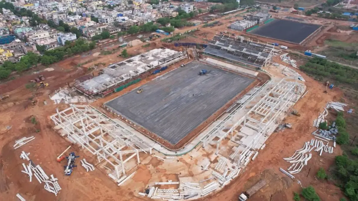 Construction of the country's largest hockey stadium is in full swing